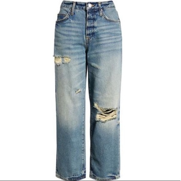 NWT FREE PEOPLE Ripped Boyfriend Jeans - Picture 7 of 8